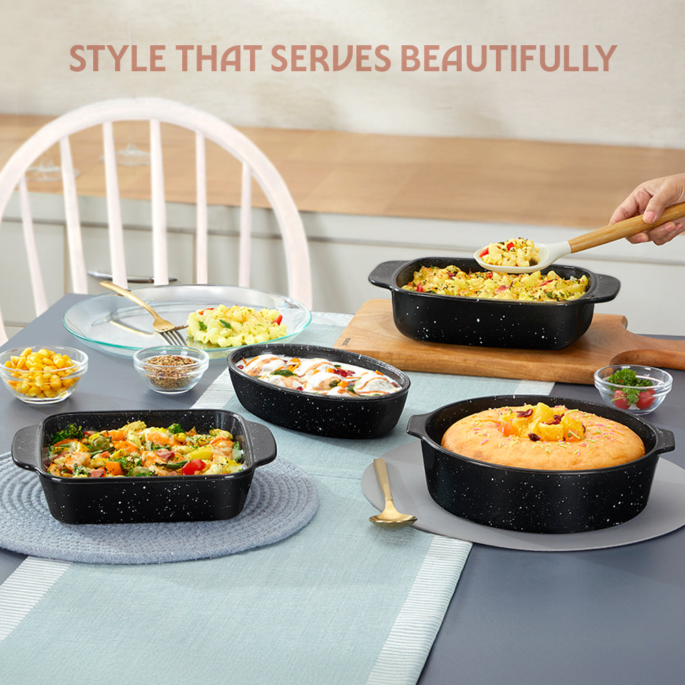 Colors Pebble Black Round Cake Dish