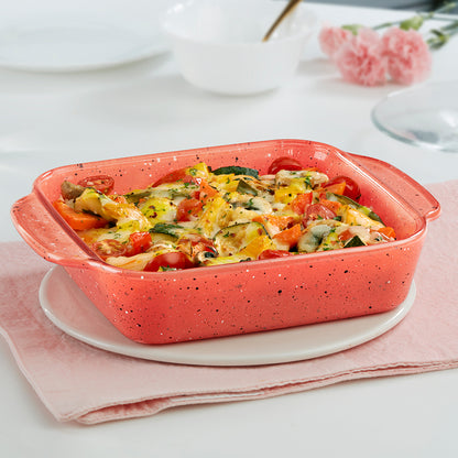 Colors Kube Pink Square Dish with Handle 800 ml