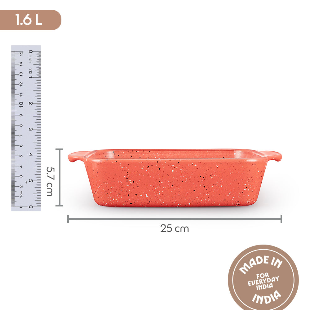 Colors Kube Pink Square Dish with Handle