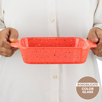 Colors Kube Pink Square Dish with Handle