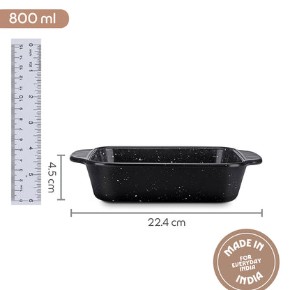 Colors Pebble Black Square Dish with Handle