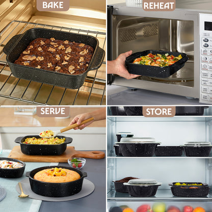 Colors Pebble Black Square Dish with Handle