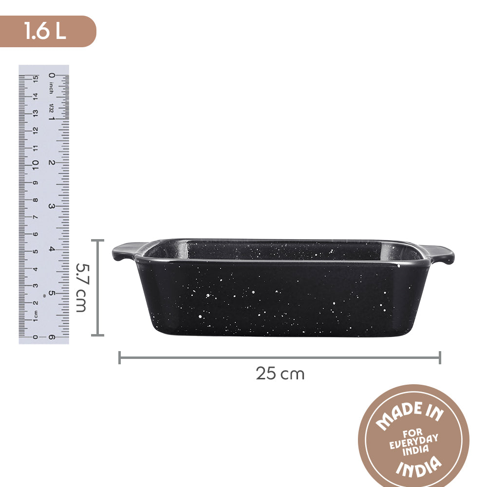 Colors Pebble Black Square Dish with Handle