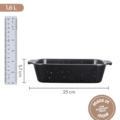 Colors Pebble Black Square Dish with Handle