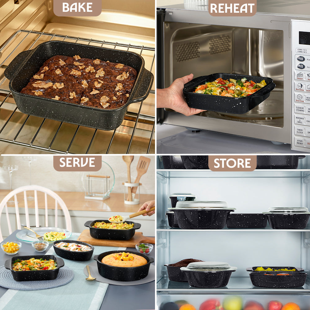 Colors Pebble Black Square Dish with Handle