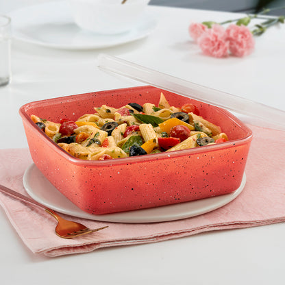 Colors Kube Pink Square Dish with Lid 800 ml