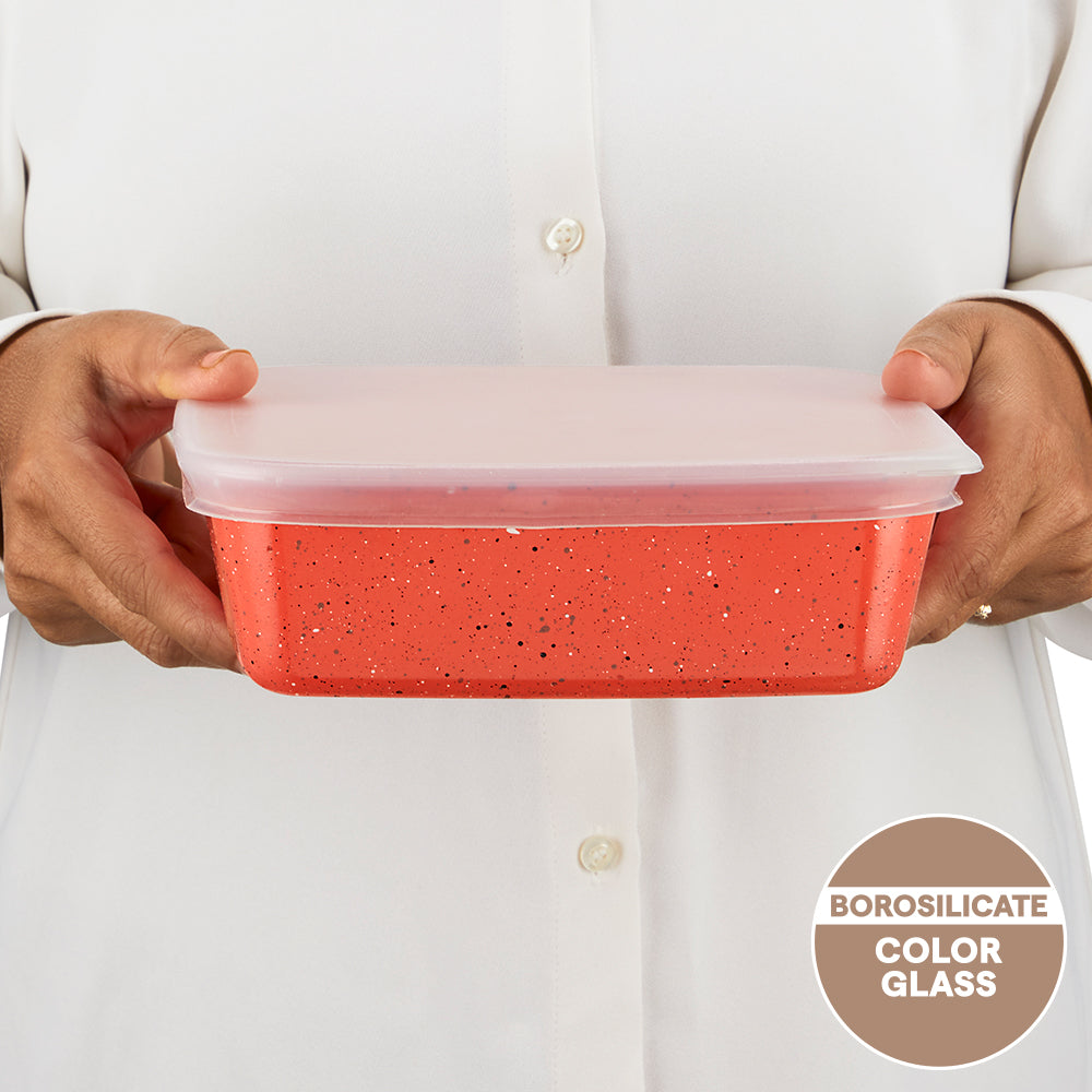 Colors Kube Pink Square Dish with Lid