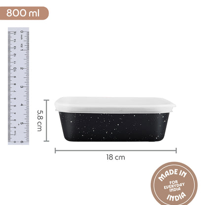 Colors Pebble Black Square Dish with Lid