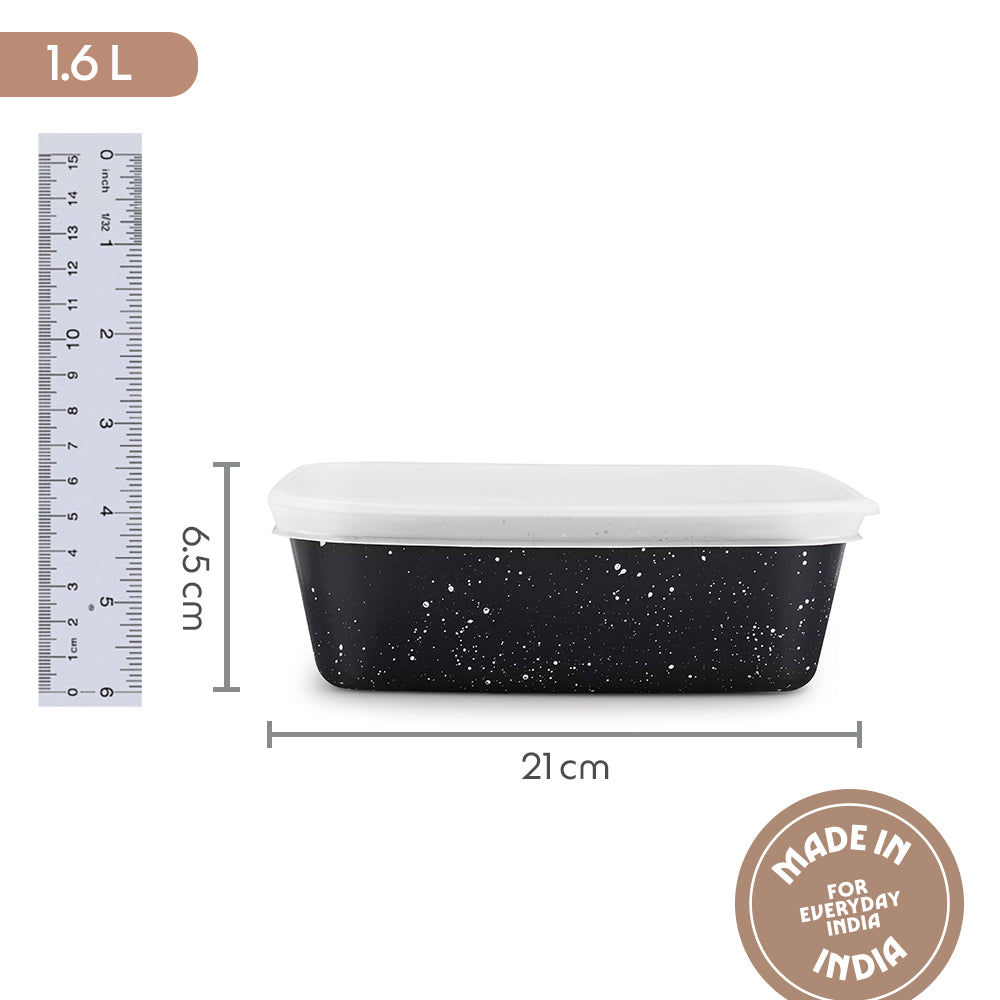 Colors Pebble Black Square Dish with Lid