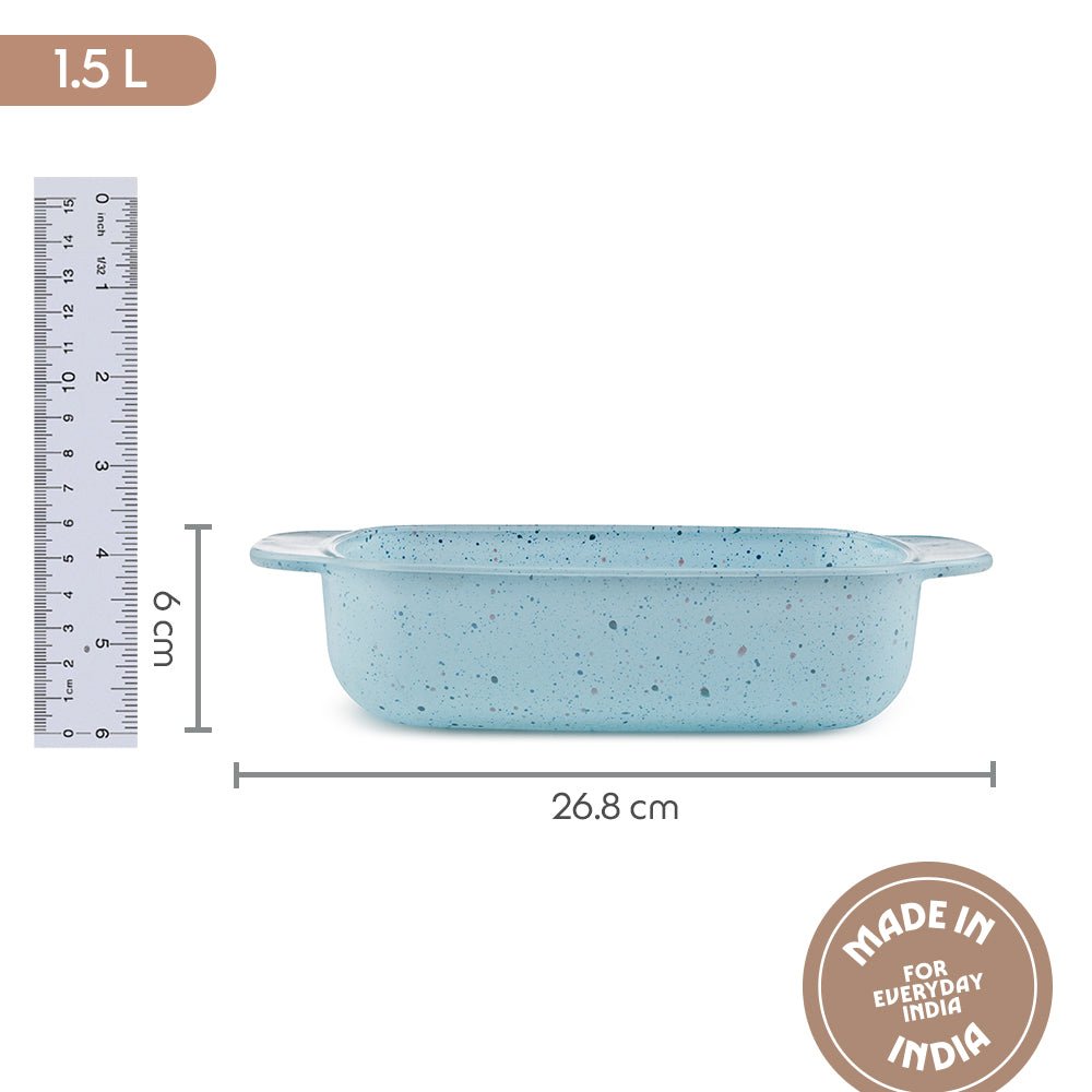 Colors Blue Deep Rectangle Dish
