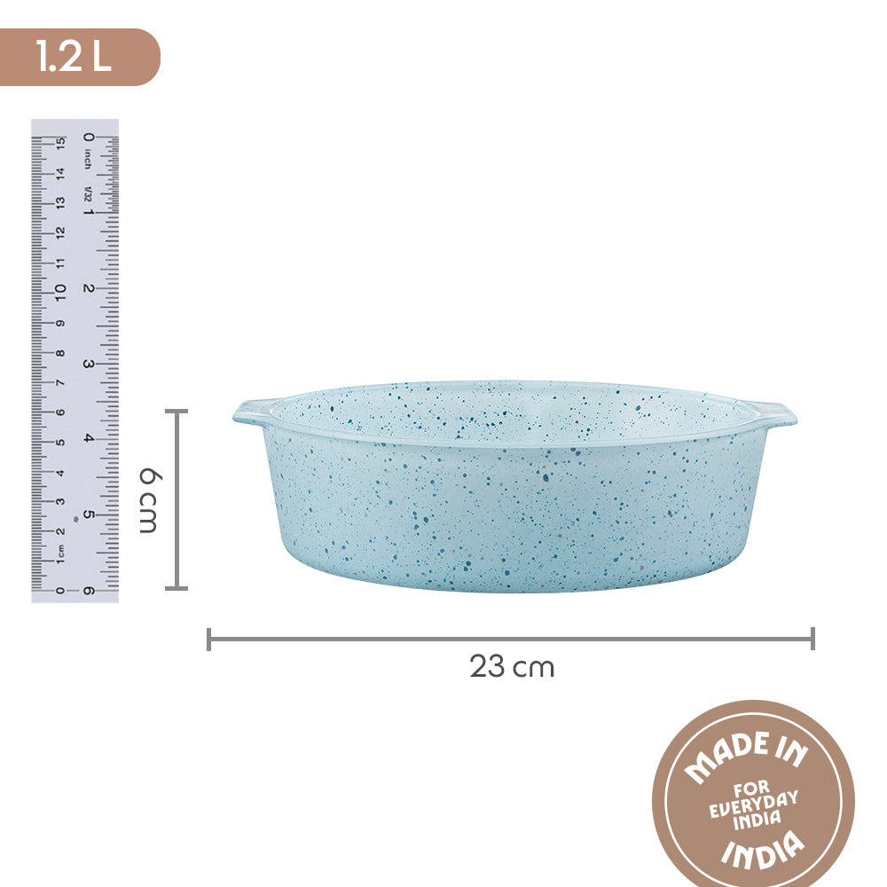 Colors Blue Round Cake Dish