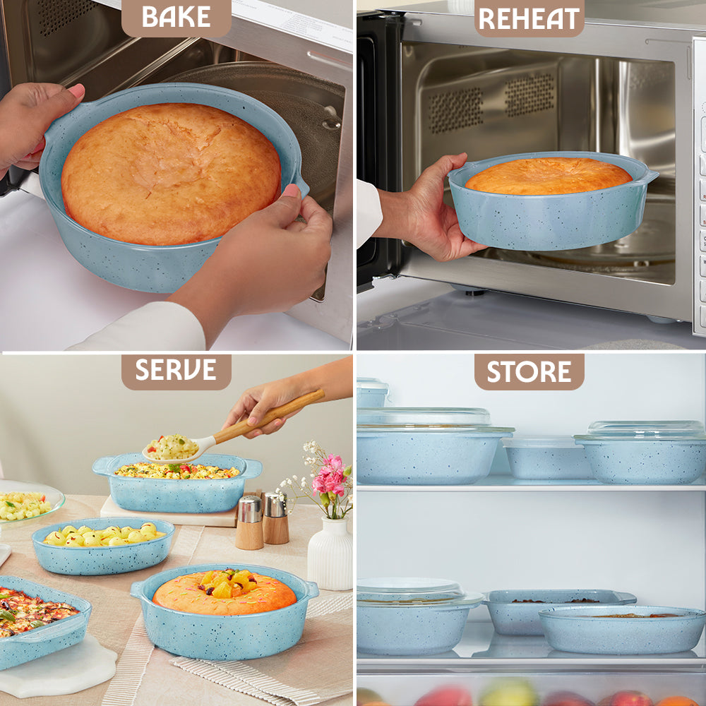 Colors Blue Round Cake Dish