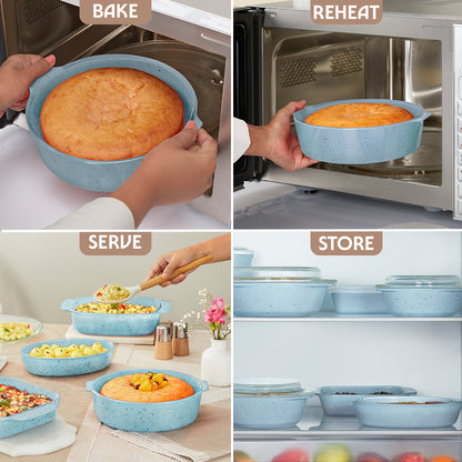Colors Blue Round Cake Dish