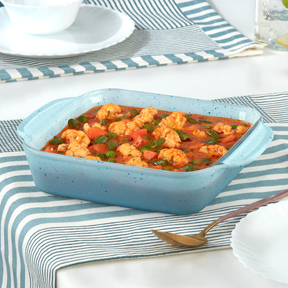 Colors Pebble Blue Square Dish with Handle