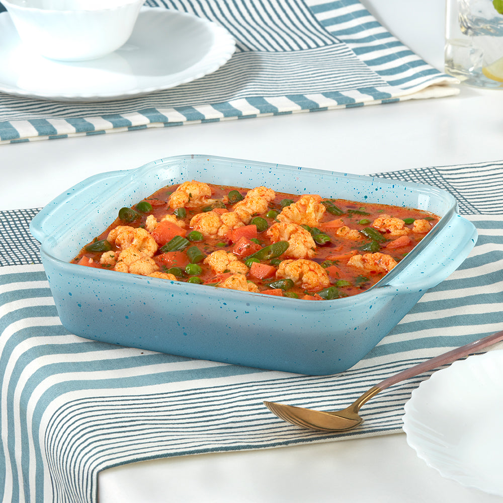 Colors Pebble Blue Square Dish with Handle