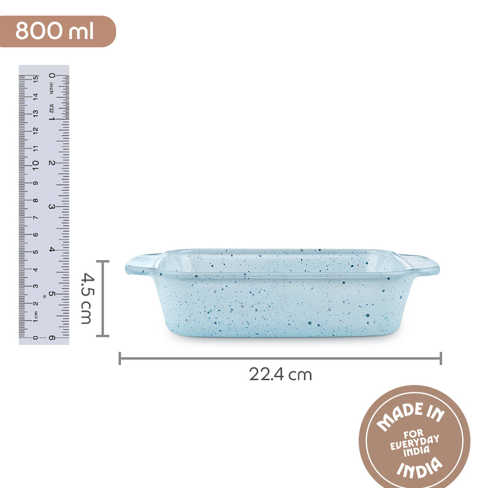 Colors Pebble Blue Square Dish with Handle