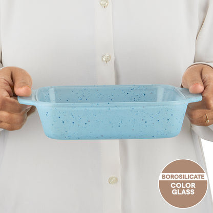 Colors Pebble Blue Square Dish with Handle