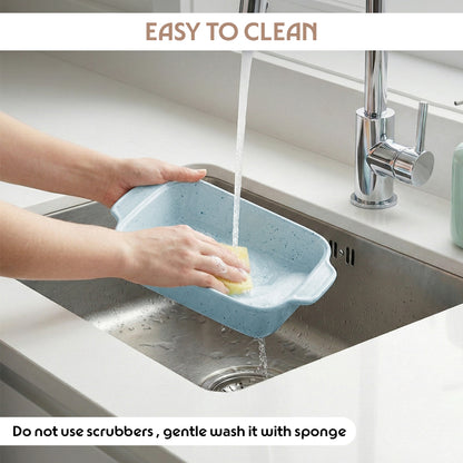 Colors Pebble Blue Square Dish with Handle