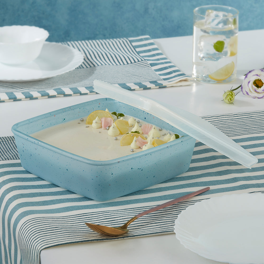 Colors Blue Square Dish with Lid