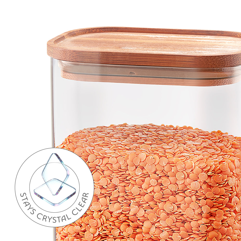 Classic Glass Jar Set with Wooden Lid