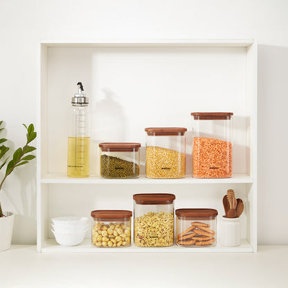 Classic Glass Jar Set with Wooden Lid