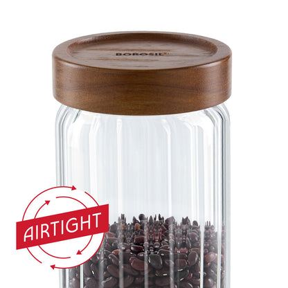 Linea Glass Jar with Acacia Lid
