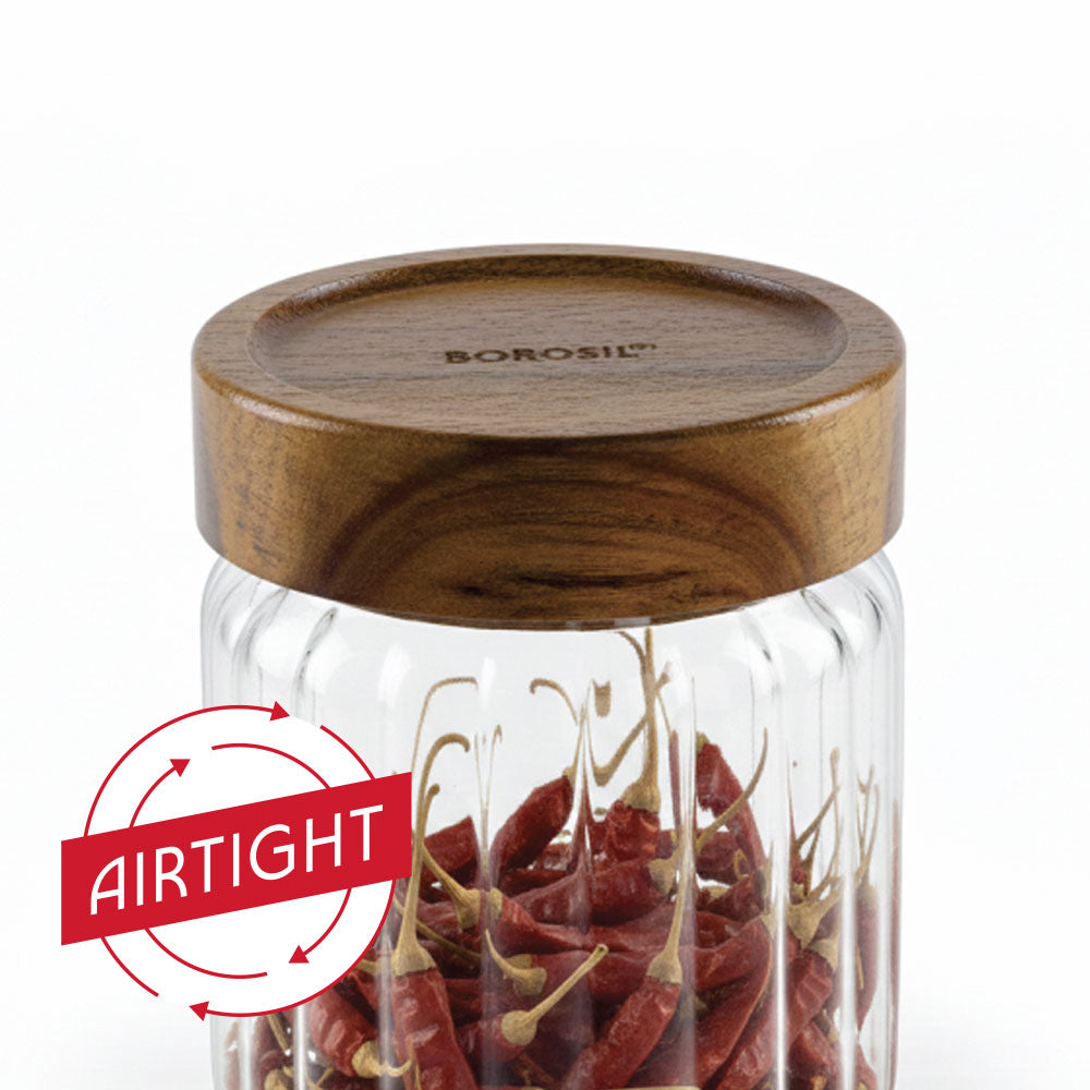 Linea Glass Jar with Acacia Lid