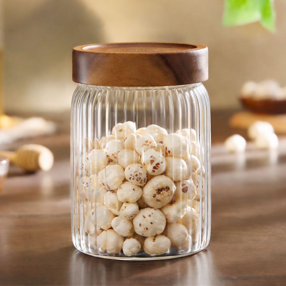 Linea Glass Jar with Acacia Lid