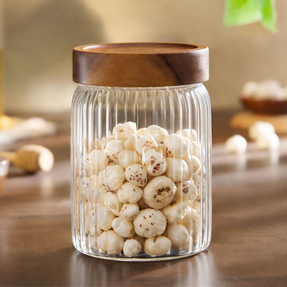 Linea Glass Jar with Acacia Lid