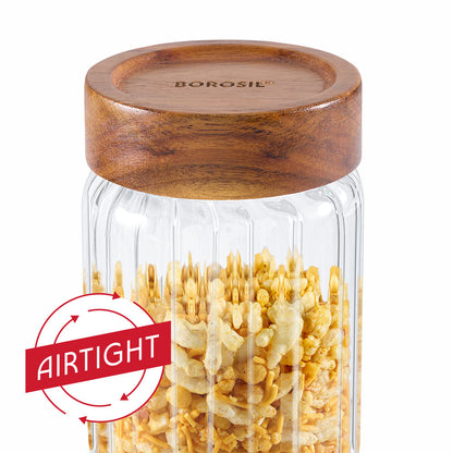 Linea Glass Jar with Acacia Lid