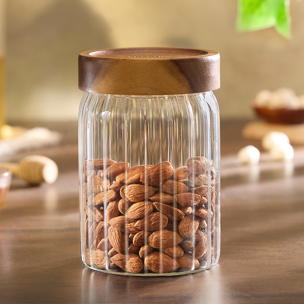 Linea Glass Jar with Acacia Lid