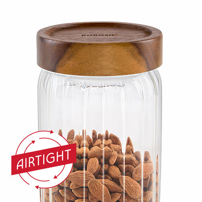 Linea Glass Jar with Acacia Lid