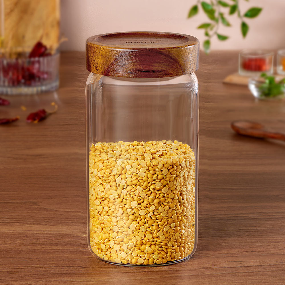 Tallwood Glass Jar with Acacia Lid