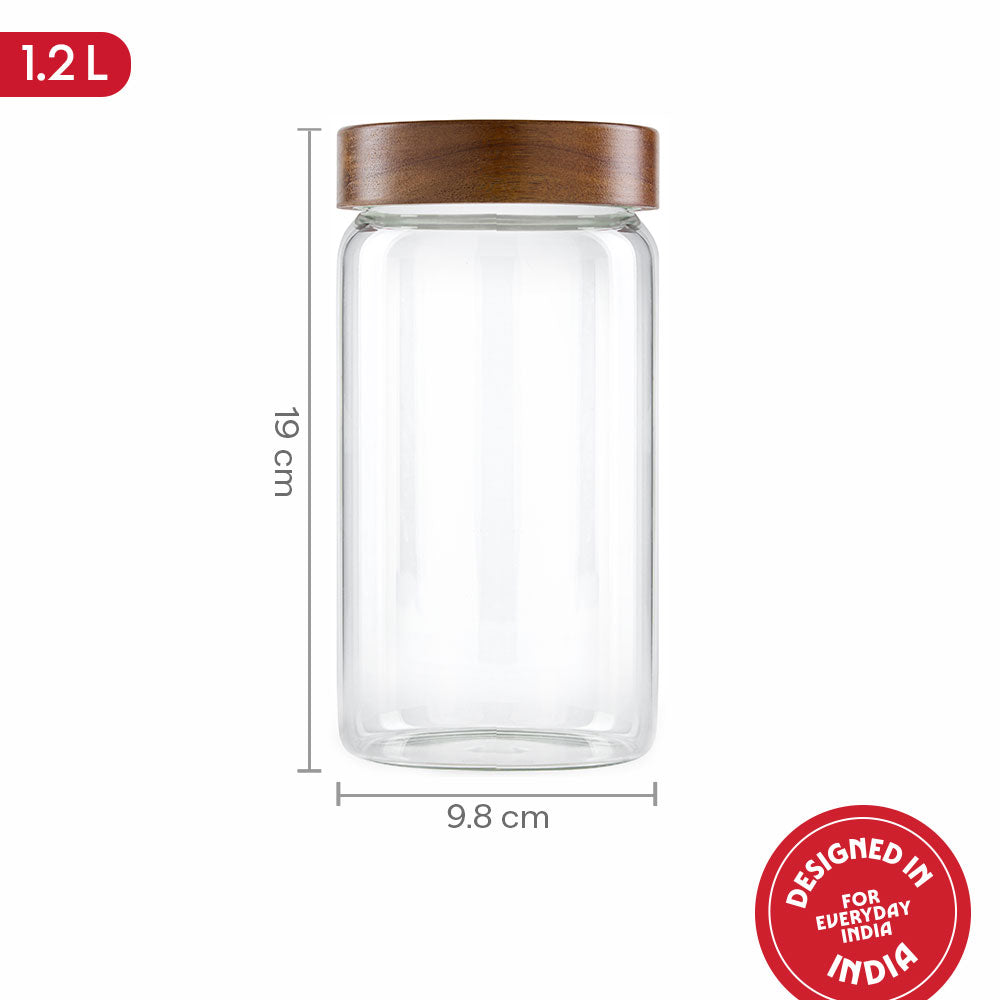 Tallwood Glass Jar with Acacia Lid