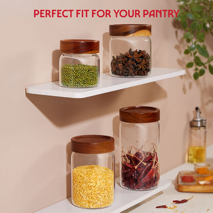 Tallwood Glass Jar with Acacia Lid