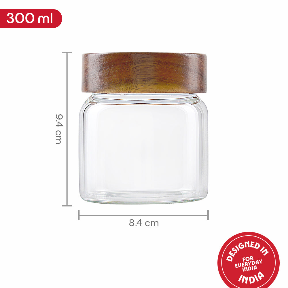 Tallwood Glass Jar with Acacia Lid