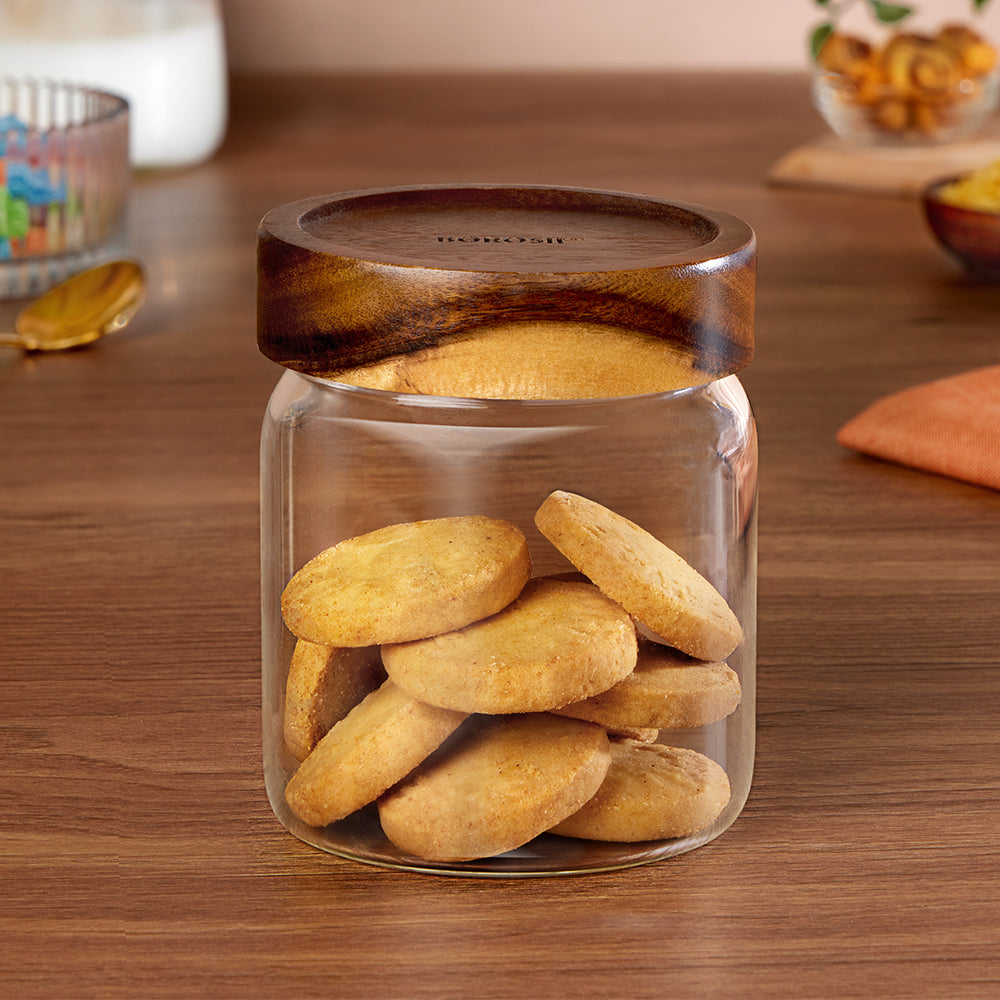 Tallwood Glass Jar with Acacia Lid