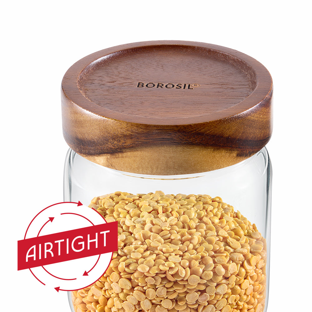Tallwood Glass Jar with Acacia Lid