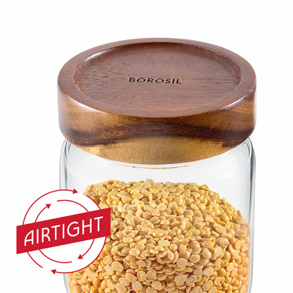 Tallwood Glass Jar with Acacia Lid