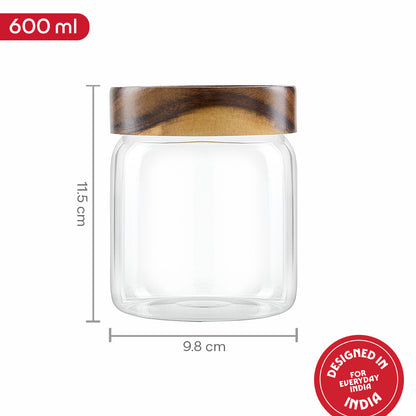Tallwood Glass Jar with Acacia Lid