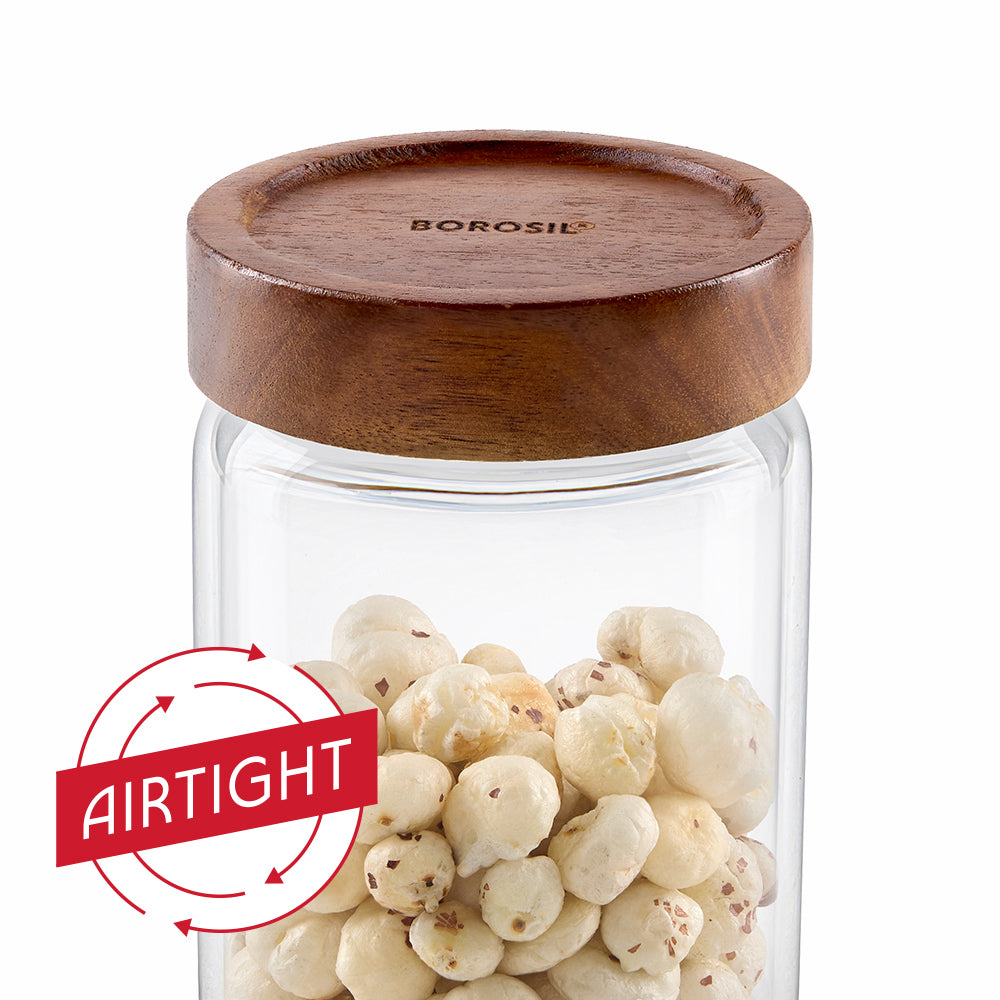 Tallwood Glass Jar with Acacia Lid
