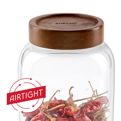 Roundwood Glass Jar with Acacia Lid