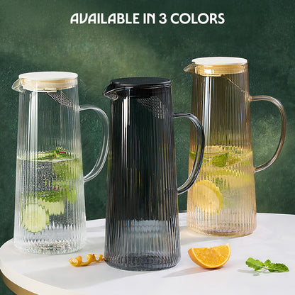 Breeze Grey Glass Jug with Strainer in Lid