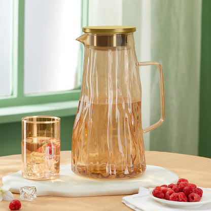 Auk Amber Glass Jug with SS Lid