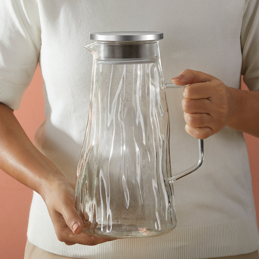Auk Clear Glass Jug with SS Lid