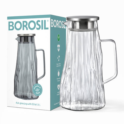 Auk Clear Glass Jug with SS Lid