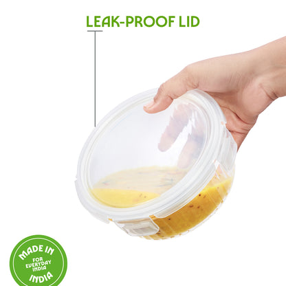 Klip N Store Round Fluted Glass Container