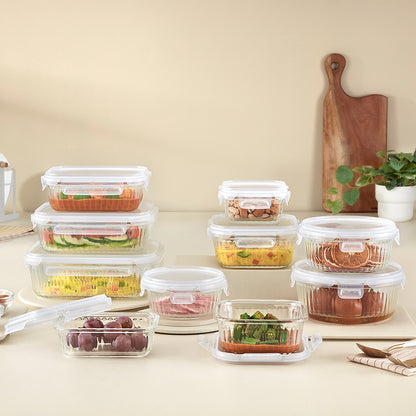 Klip N Store Round Fluted Glass Container