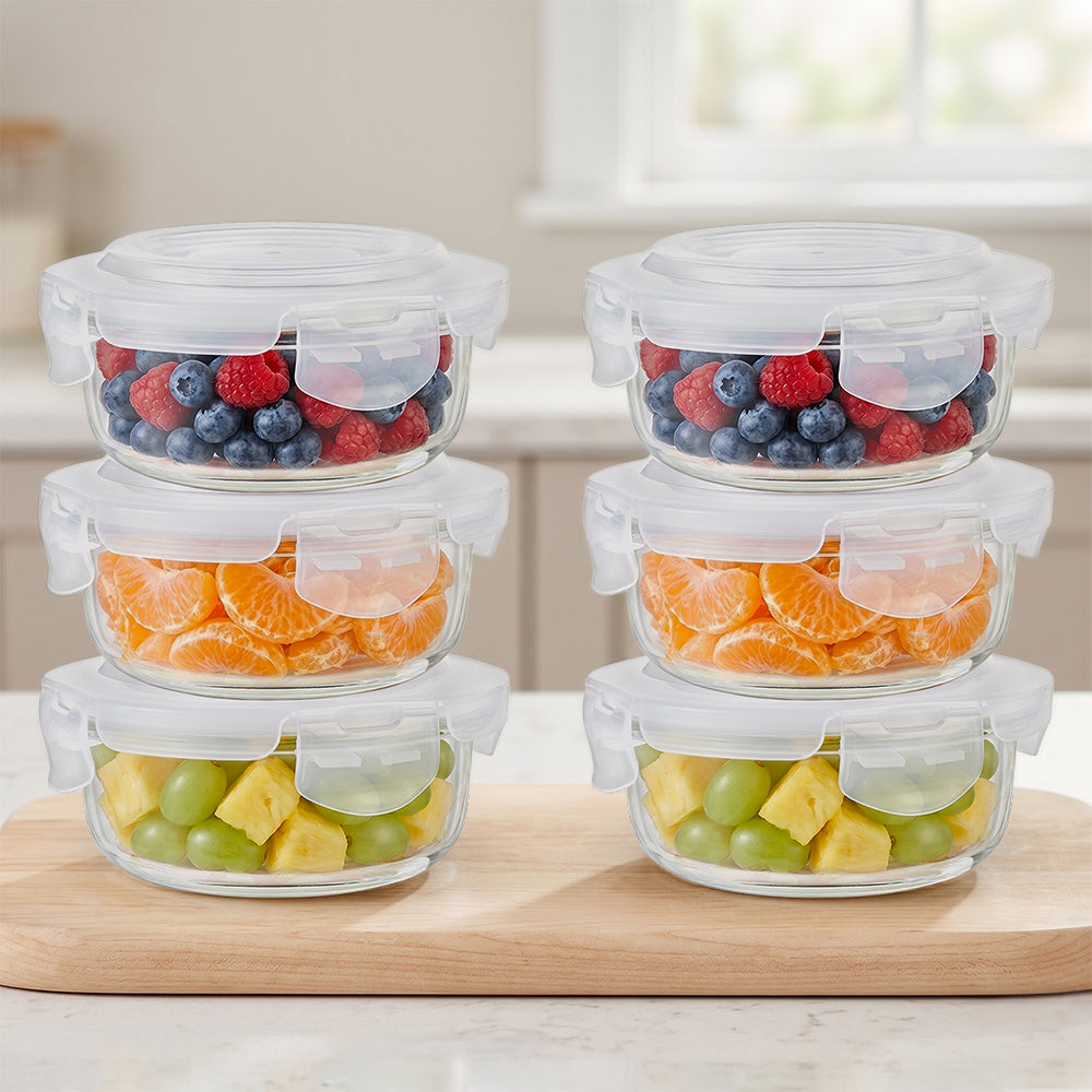 Klip n Store Round Glass Containers Set