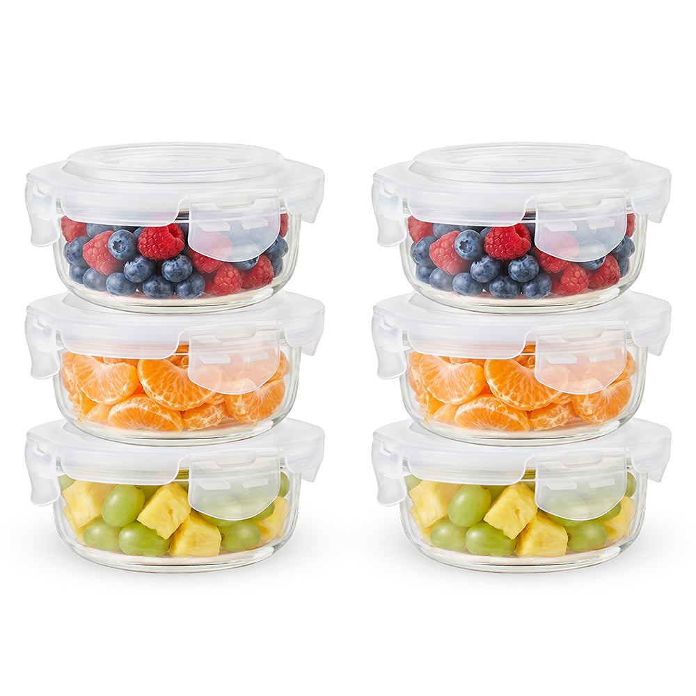Klip n Store Round Glass Containers Set